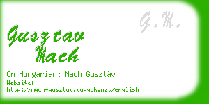 gusztav mach business card
